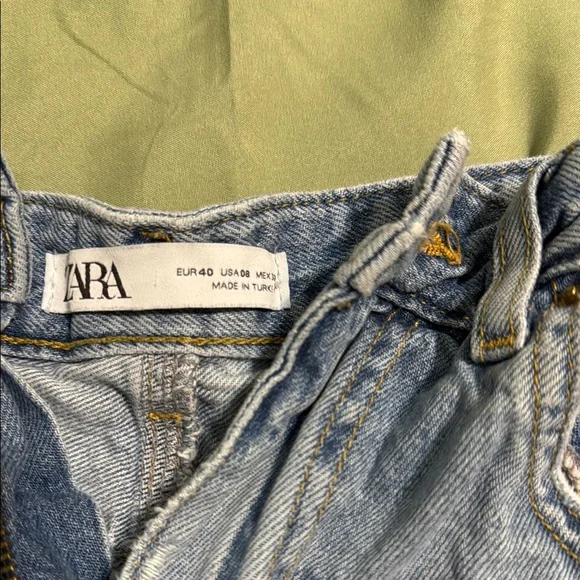 Zara Distressed Blue Denim Shorts - Picture 4 of 6